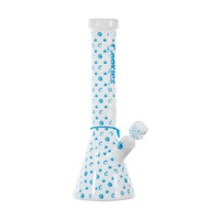 Cookies Glass V Straight Tube Waterpipe - White