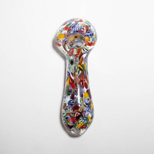 Large Glass Hand Pipe - Assorted Color Bubbles Large Glass Hand Pipe - Assorted Color Bubbles
