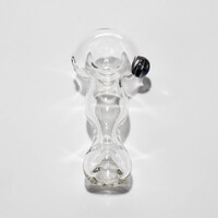 Large Glass Hand Pipe - CLEAR DOT
