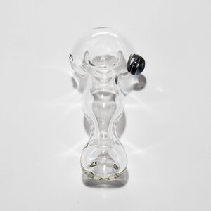 Large Glass Hand Pipe - CLEAR DOT