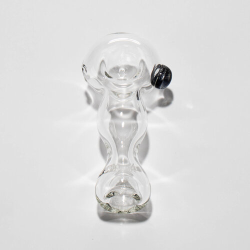 Large Glass Hand Pipe - CLEAR DOT Large Glass Hand Pipe - CLEAR DOT