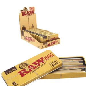 RAW RAW Classic Pre-Rolled 1 1/4 Size Cones - 8pk Tin RAW RAW Classic Pre-Rolled 1 1/4 Size Cones - 8pk Tin