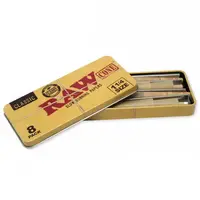 RAW Classic Pre-Rolled 1 1/4 Size Cones - 8 Cones Per Tin