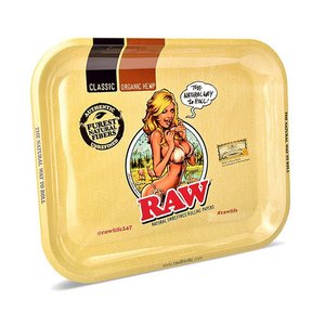 RAW RAW Girl Metal Rolling Tray - RAW RAW Girl Metal Rolling Tray -