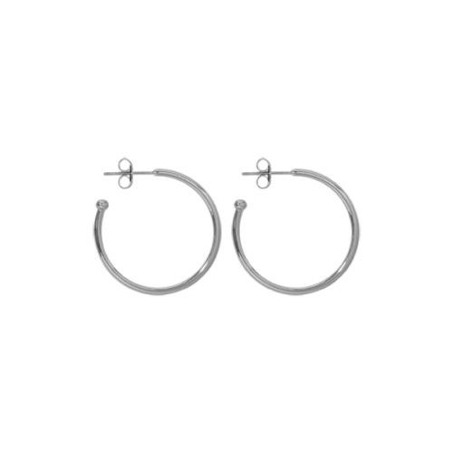 Silver Plated Hoop Earrings - 20mm - EA1001S