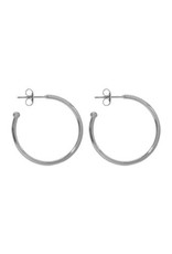 Silver Plated Hoop Earrings - 28mm