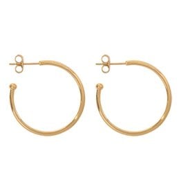 28mm Gold Plated Hoop Earrings