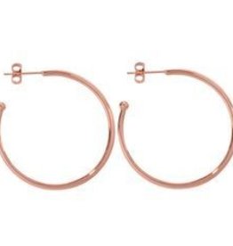 35mm Rose Gold Plated Hoop Earrings