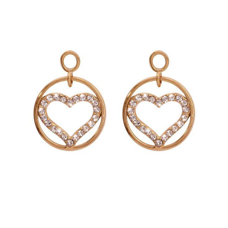 Nikki Lissoni 'Sparkling Heart' Gold Earring Coins - EAC2005GF