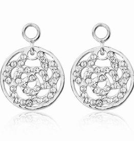 Sparkling Flower' Silver Earring Coins