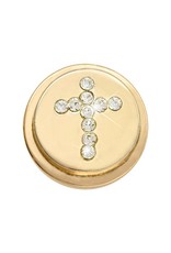 'Sparkling Cross' Gold Ring Coin