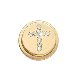 'Sparkling Cross' Gold Ring Coin