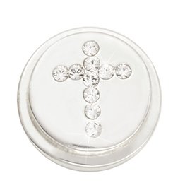 'Sparkling Cross' Silver Ring Coin