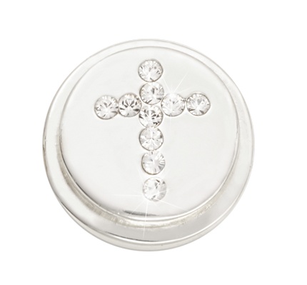 'Sparkling Cross' Silver Ring Coin
