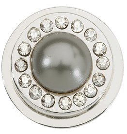 Gray Pearl & Swarvoski Ring Coin