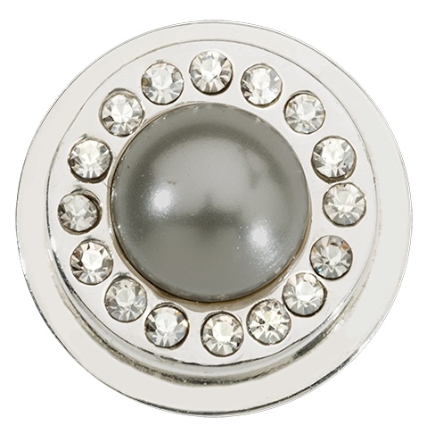 Nikki Lissoni Silver Gray Pearl Ring Coin - RC2039S