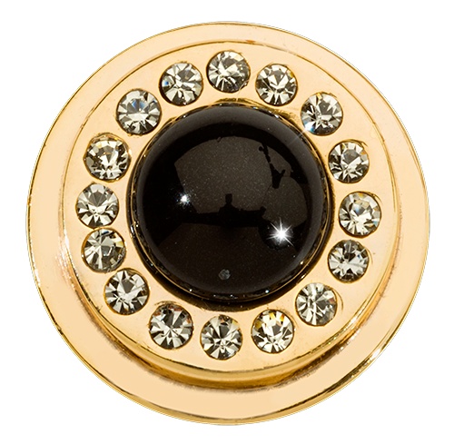 Nikki Lissoni Black Pearl & Swarvoski Ring Coin - RC2040G
