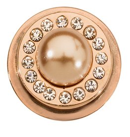 Rose Pearl & Swarovski Rose Gold Ring Coin