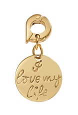 Nikki Lissoni 'I Love My Life' 15mm Gold Charm - D1053GS