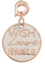 'Wish, Love, Sparkle' Rose Gold Charm