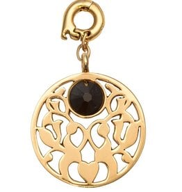 'Vintage Flower' 25mm Gold Charm