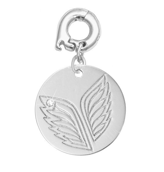 Nikki Lissoni 'Caring Wings' 20mm Silver Charm - D1176SM