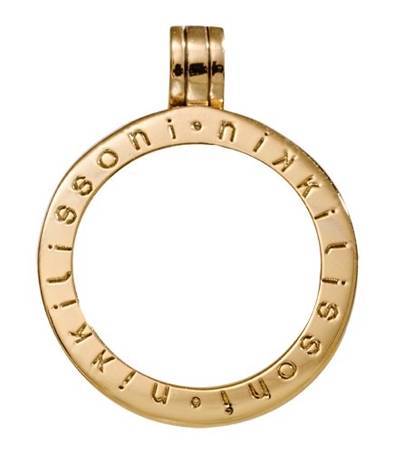 Small Gold Nikki Lissoni Logo Pendant - P02GS