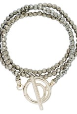 Silver Pyrite Bead Bracelet - B1023S19