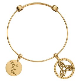 Made for You' Gold Charm Bangle