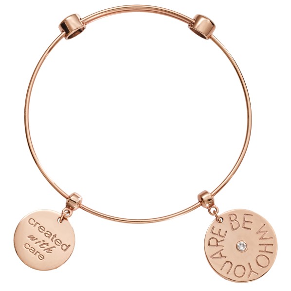 'Created with Care' Gold Bangle