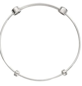 6.5" Silver Plated Charm Bangle