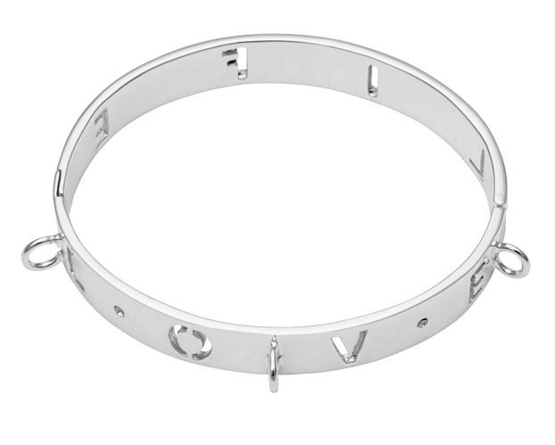 'Love Life' Silver Bangle