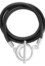 Black Leather Wrap Bracelet