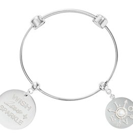 'L.O.V.E.' Silver Charm Bangle