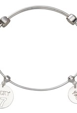 'Made with Love' & 'Lucky 7' Silver Bangle