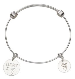 Nikki Lissoni 'Made with Love' & 'Lucky 7' Silver Bangle