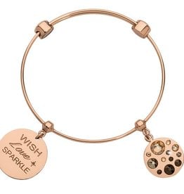 'Wish, Love, Sparkle' Charm Bangle