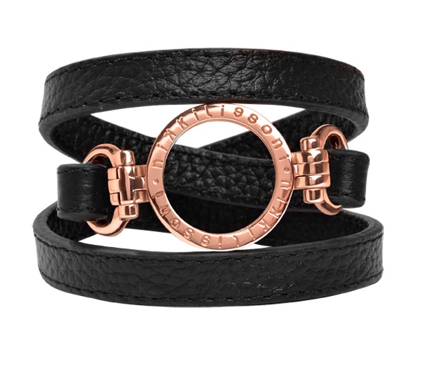 Black Leather Wrap Bracelet