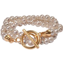 Triple White Pearl Bracelet