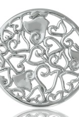 'Baroque Hearts' Medium Silver Coin