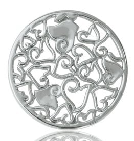 'Baroque Hearts' Medium SIlver Coin