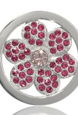 Nikki Lissoni 'Pink Flower' Small Silver Coin - C1074SS