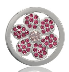 Pink Flower' Small Silver Coin