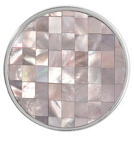 'White Shell Mosaic' Medium Silver Coin