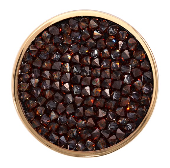 Nikki Lissoni "Brown Rock Crystal' Medium Gold Coin C1253GM