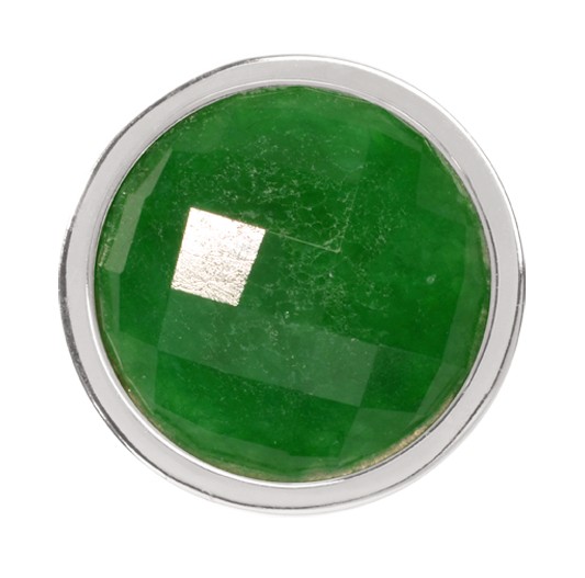 Faceted Green Quartzite Coin