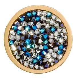 Blue & White Rock Crystal Coin