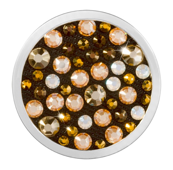 Nikki Lissoni Denim Dreams Collection 'Gold and Dark Topaz' Medium Coin - C1469SM