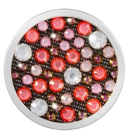 'Coral Red and White' Medium Silver Coin