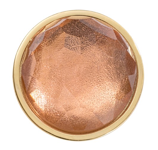 Nikki Lissoni Peach Brown 'Optical Glass' Small Gold Coin - C1542GS